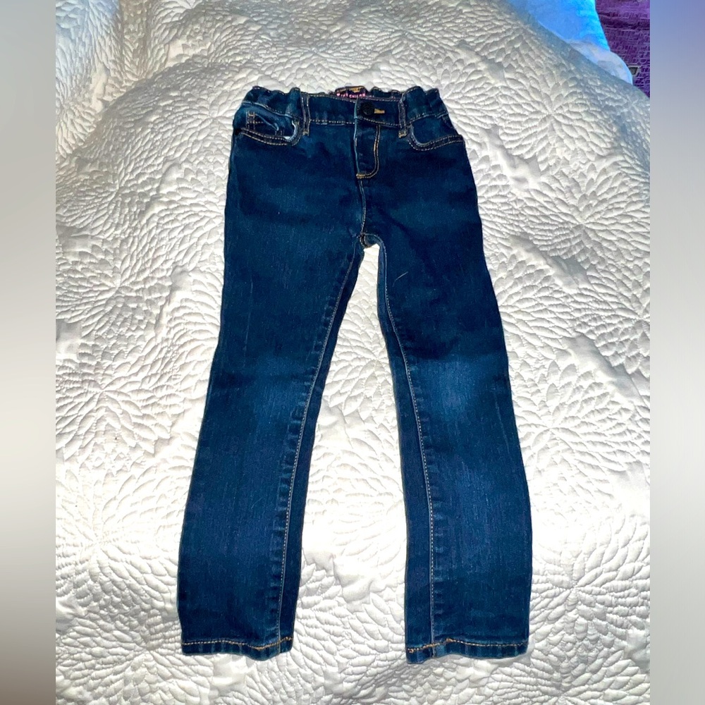Toddler girls dark wash super skinny jeans
